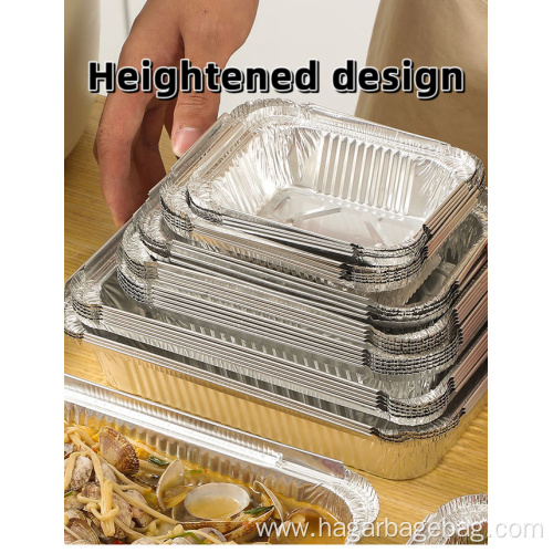 Silver Rectangular Aluminum Foil Container